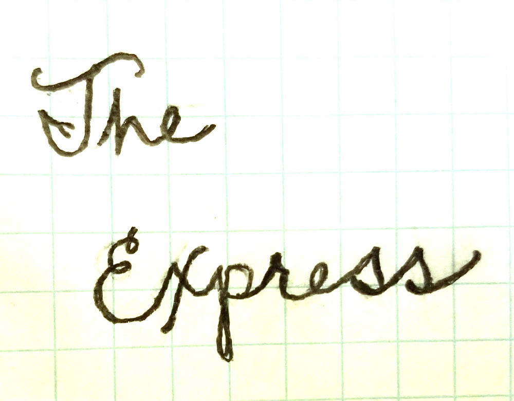The Puddin’ Express partial stacked logo sketch